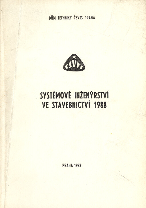 Systémové inženýrství ve stavebnictví 1988
