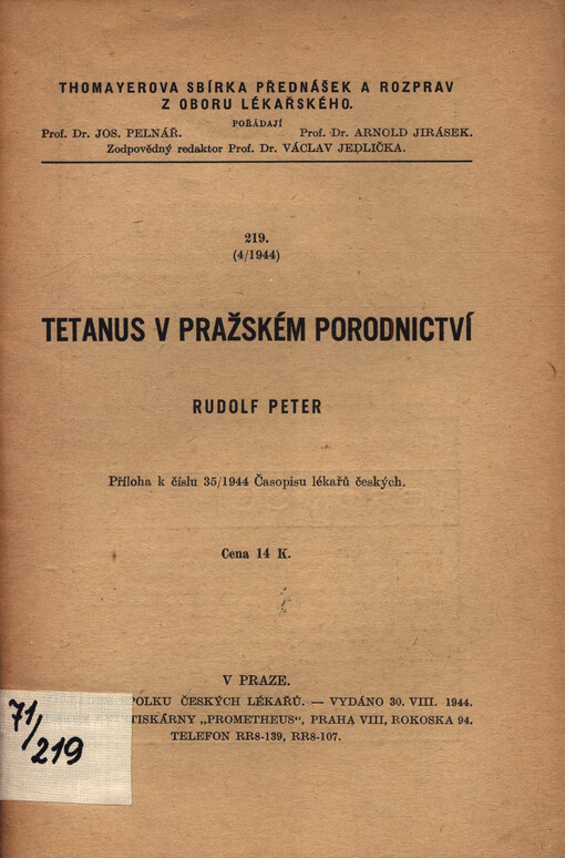 Tetanus v pražském porodnictví
