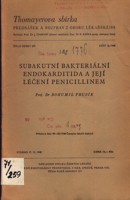 Subakutní bakteriální endokarditida a její léčení penicillinem