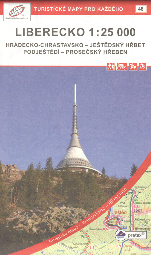 Liberecko : 1:25 000 : Hrádecko - Chrastavsko - Ještědský hřbet - Podještědí - Prosečský hřeben : turistická mapa