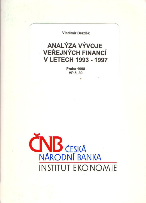Analýza vývoje veřejných financí v letech 1993-1997