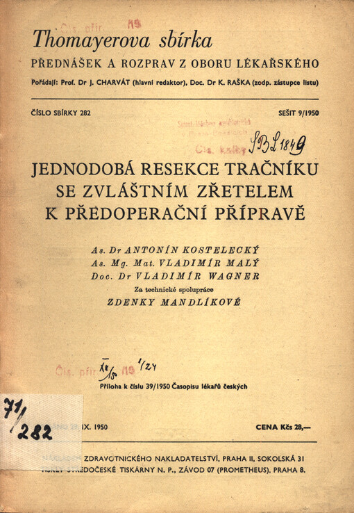 Jednodobá resekce tračníku se zvláštním zřetelem k předoperační přípravě