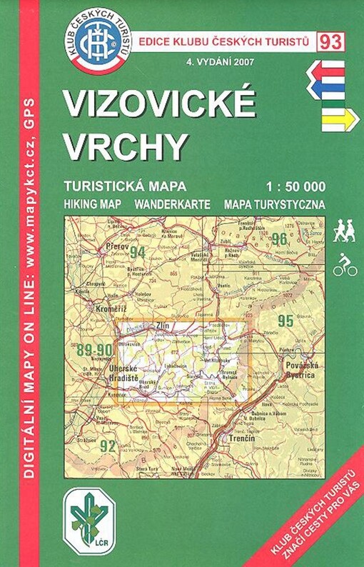 Vizovické vrchy turistická mapa 1:50 000