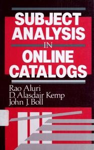Subject Analysis in Online Catalogs