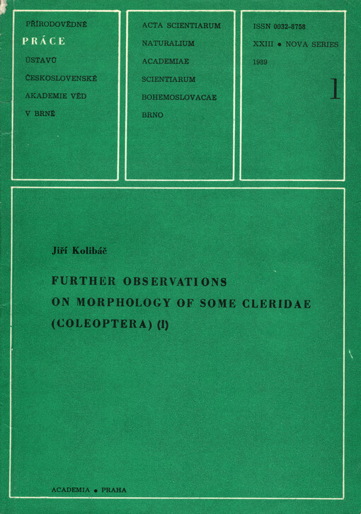 Further observations on morphology of some cleridae (coleoptera). (I)