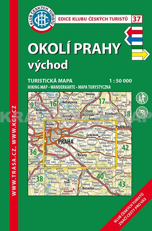 Okolí Prahy - východ turistická mapa 1:50 000
