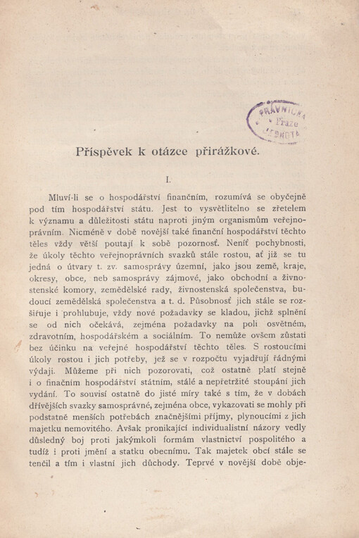 Příspěvek k otázce přirážkové /