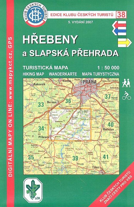 Hřebeny a Slapská přehrada turistická mapa 1:50 000