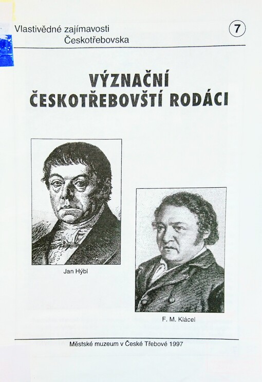 Význační českotřebovští rodáci / 