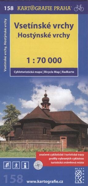 Vsetínské vrchy, Hostýnské vrchy cykloturistická mapa 1:70 000