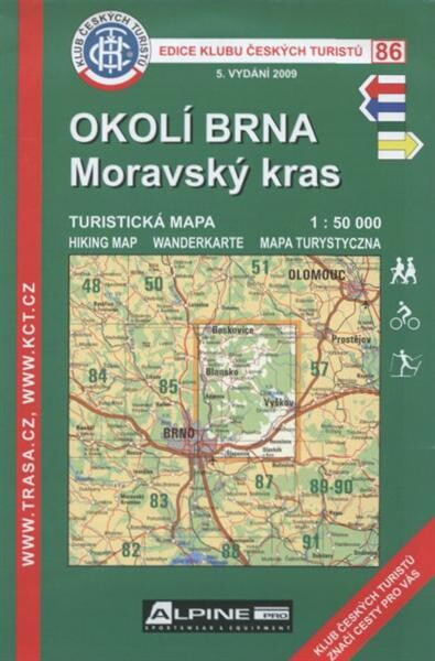 Okolí Brna, Moravský krasturistická mapa 1:50 000