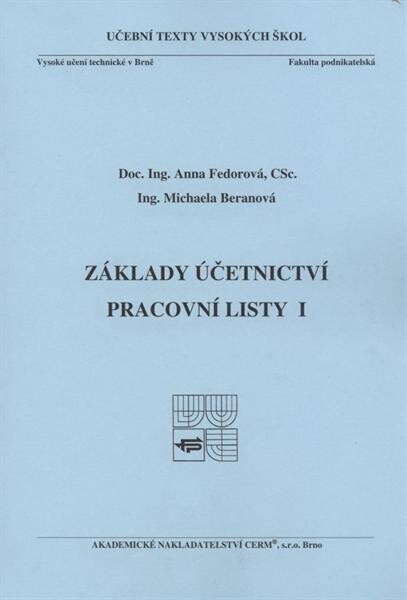 Základy účetnictví : pracovní listy I