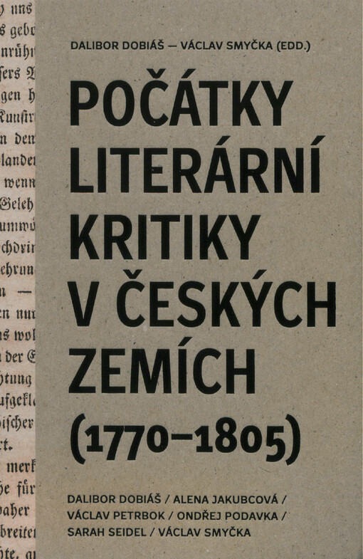 Počátky literární kritiky v českých zemích (1770-1805)
