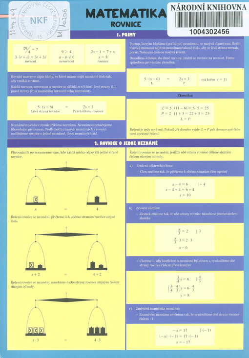 Matematika. Rovnice