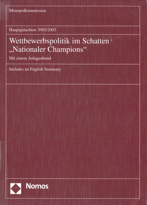 Wettbewerbspolitik im Schatten 