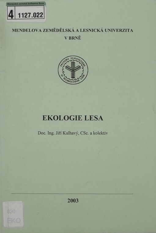 Ekologie lesa: doplňkový učební text