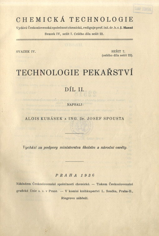 Technologie pekařství