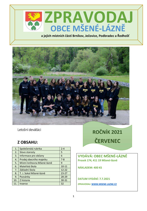 Zpravodaj obce Mšené-lázně