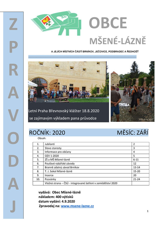 Zpravodaj obce Mšené-lázně