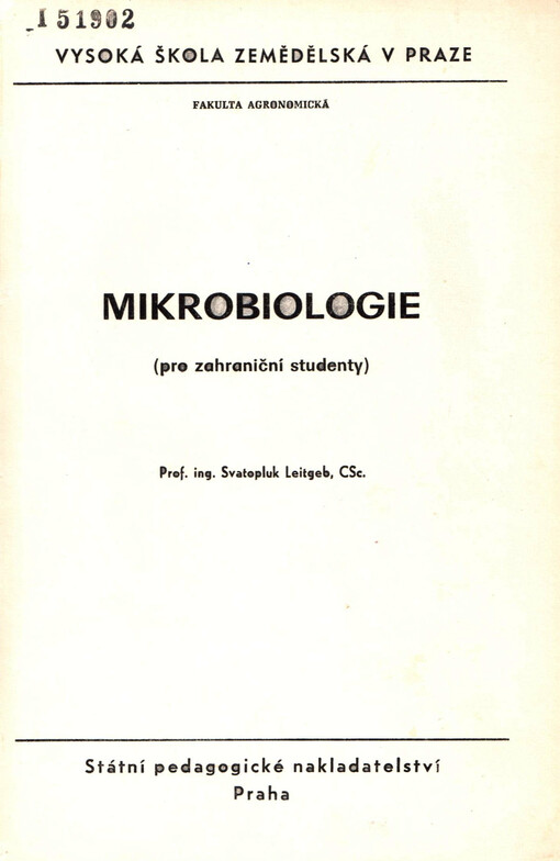 Mikrobiologie : (pro zahraniční studenty)