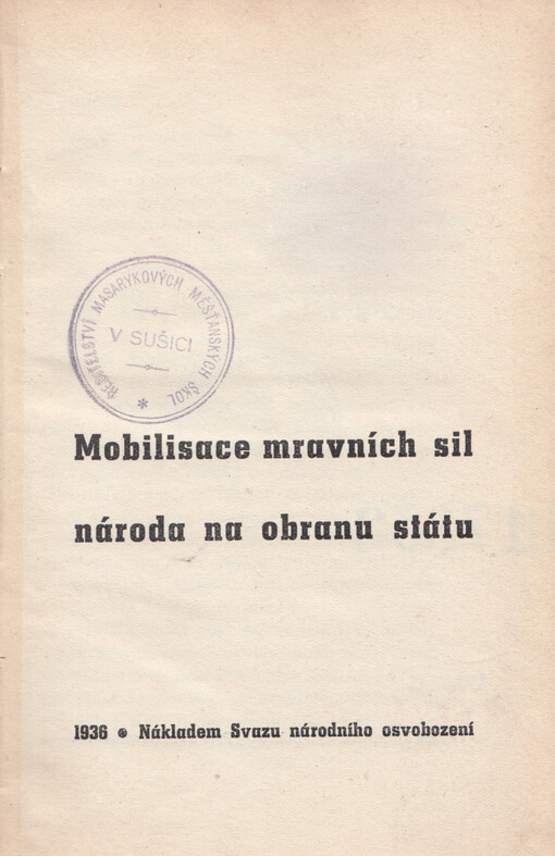 Mobilisace mravních sil národa na obranu státu: [11 přednášek]