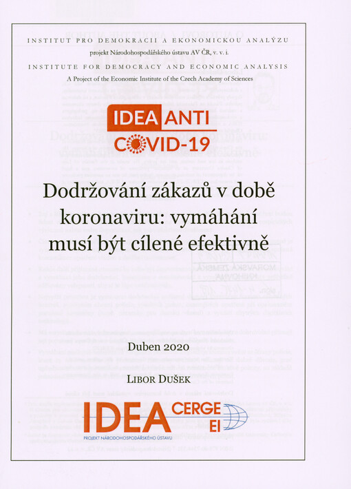Dodržování zákazů v době koronaviru: vymáhání musí být cílené efektivně