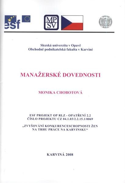 Manažerské dovednosti : [studijní materiál]