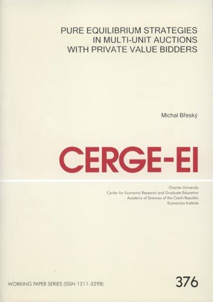 Pure equilibrium strategies in multi-unit auctions with private value bidders