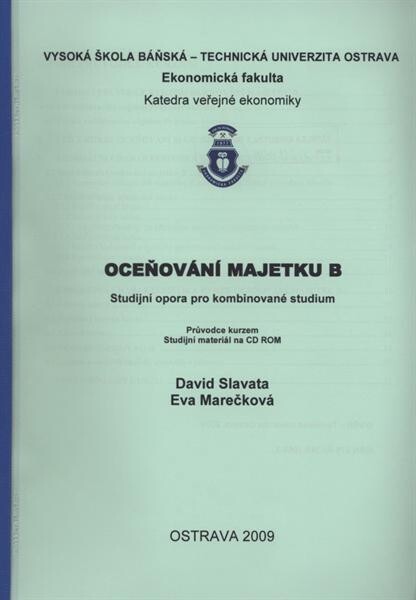 Oceňování majetku B : studijní opora pro kombinované studium : průvodce kurzem