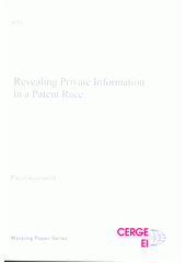Revealing private information in a patent race  (odkaz v elektronickém katalogu)