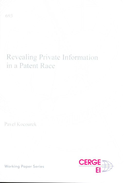 Revealing private information in a patent race
