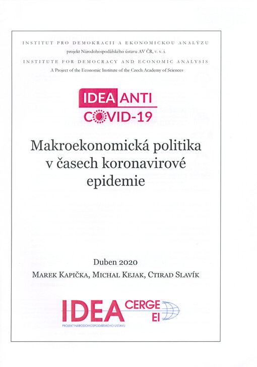 Makroekonomická politika v časech koronavirové epidemie
