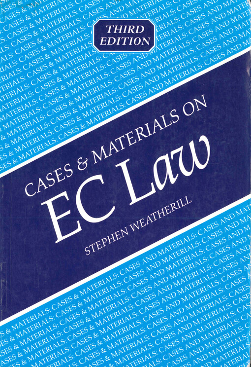 Cases and materials on EC law