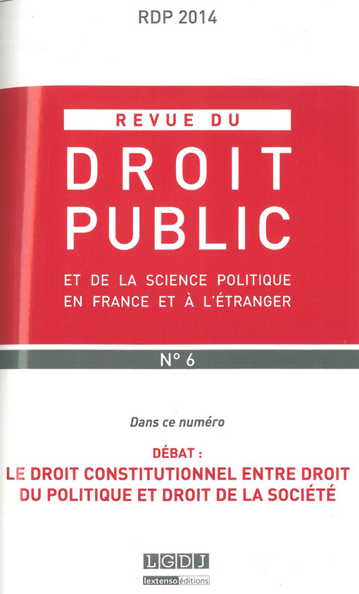 Revue du droit public et de la science politique en France et à l'étranger
