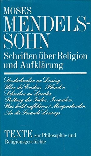 Schriften über Religion und Aufklärung. ( Texte zur Philosophie- und Religionsgeschichte) .