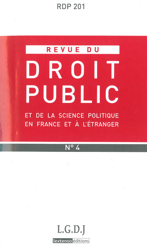 Revue du droit public et de la science politique en France et à l'étranger