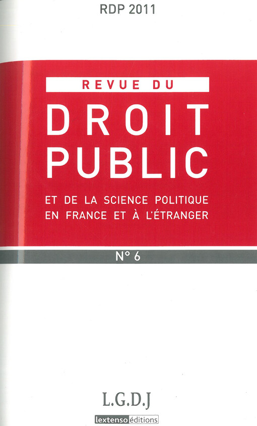 Revue du droit public et de la science politique en France et à l'étranger