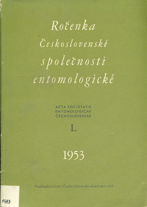 Ročenka Československé společnosti entomologické = Acta Societatis entomologicae Čechosloveniae. L-1953