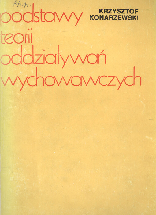 Podstawy teorii oddziaływań wychowawczych