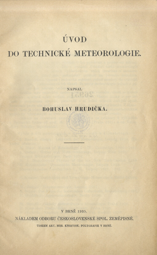 Úvod do technické meteorologie