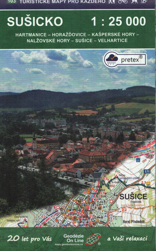 Sušicko : Hartmanice, Horažďovice, Kašperské Hory, Nalžovské Hory, Sušice, Velhartice : cykloturistická, turistická a lyžařská mapa 1:25 000