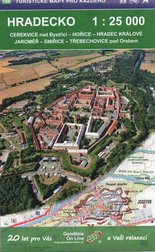 Hradecko : Cerekvice nad Bystřicí, Hořice, Hradec Králové, Jaroměř, Smiřice, Třebechovice pod Orebem : turistická a cykloturistická mapa 1:25 000