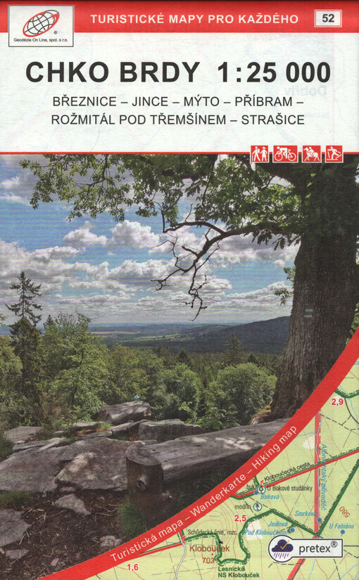 CHKO Brdy : Březnice - Jince - Mýto - Příbram - Rožmitál pod Třemšínem - Strašice : cykloturistická, turistická a lyžařská mapa 1:25 000