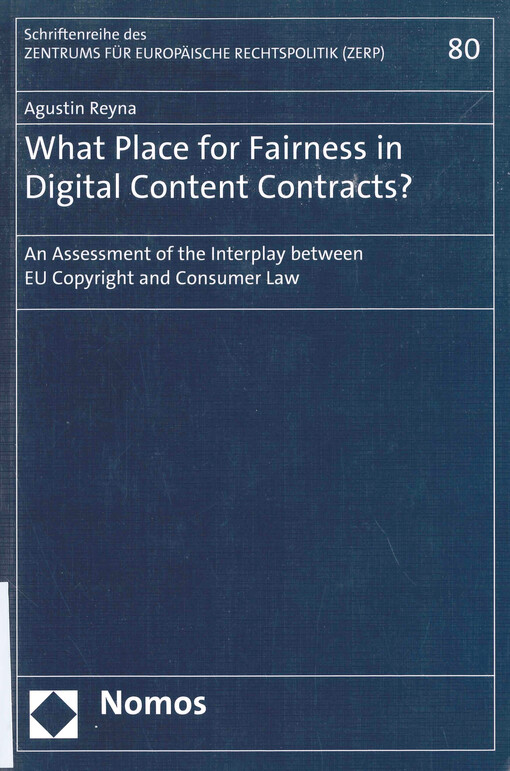 What place for fairness in digital content contracts? : an assessment of the interplay between EU copyright and consumer law