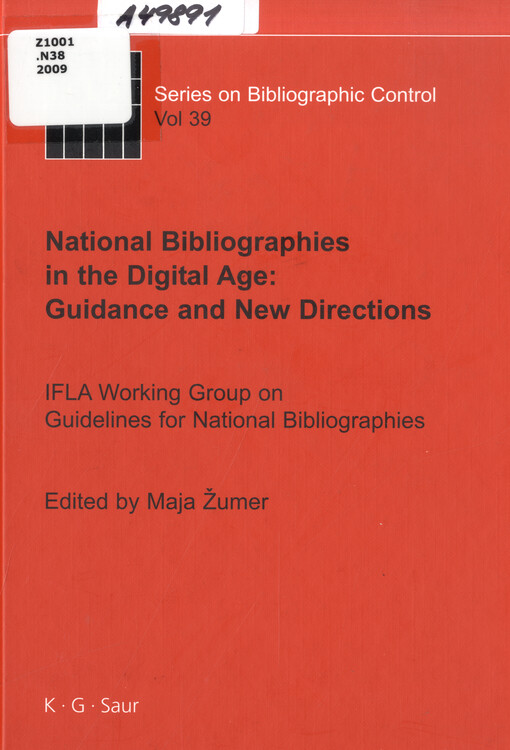 National bibliographies in the digital age : guidance and new direrctions