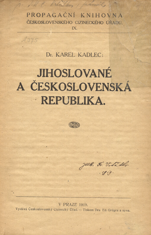 Jihoslované a Československá republika