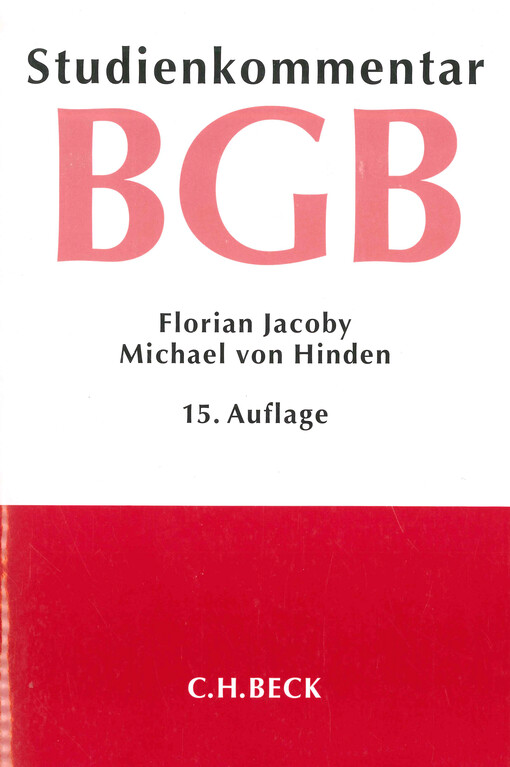 Bürgerliches Gesetzbuch : Studienkommentar