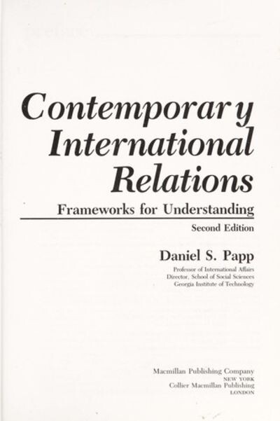 Contemporary international relations : frameworks for understanding