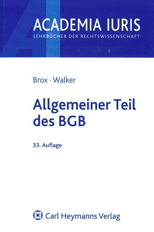 Allgemeiner Teil des BGB