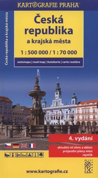 Česká republika a krajská města automapa